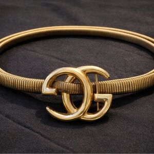Gucci GG Vintage Buckle Brass Snake Belt